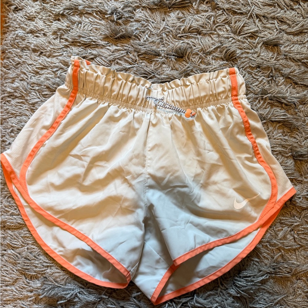 Nike Cream Athletic Shorts with Coral Trim